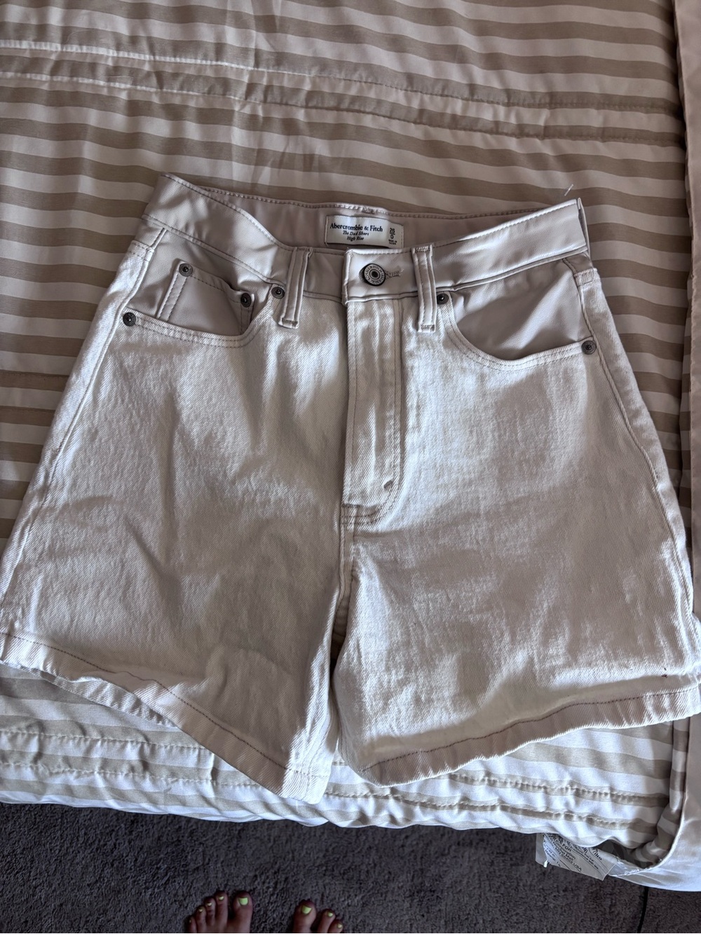 Abercrombie & Fitch Cream Denim Shorts